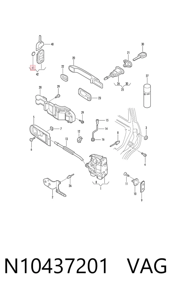 Cubo de rueda trasero N10437201 VAG