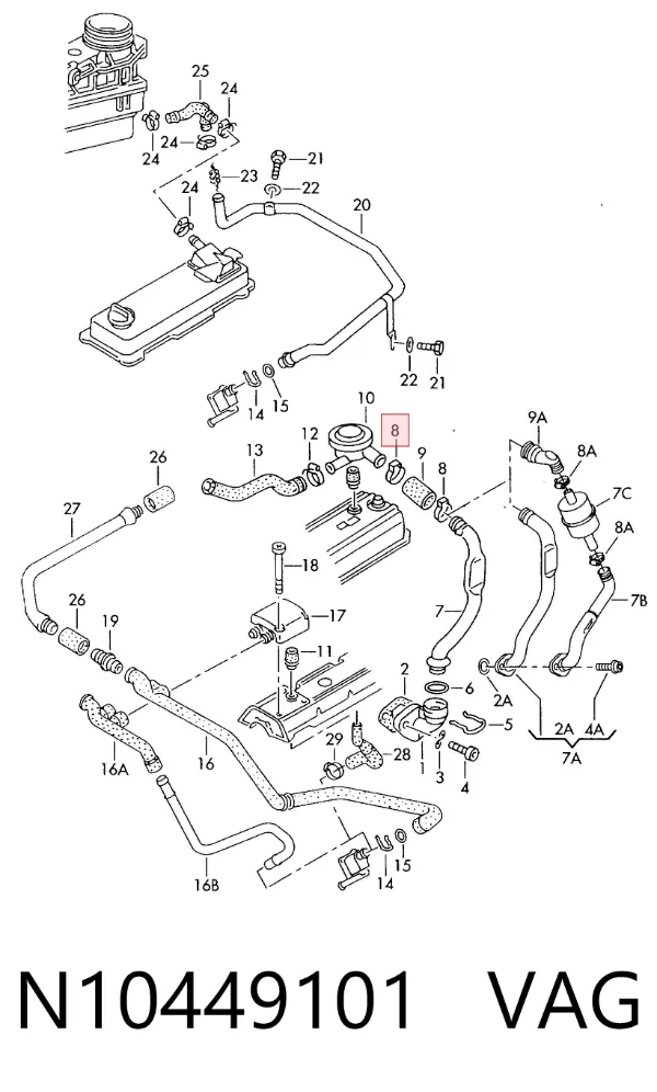 Soporte del tanque de combustible N10449101 VAG