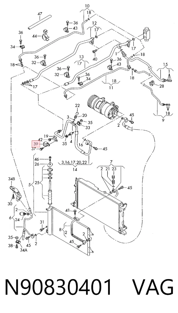 Soporte del tanque de combustible N90830401 VAG