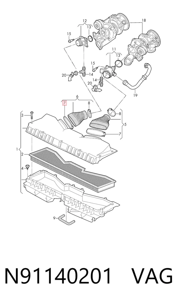Soporte del tanque de combustible N91140201 VAG