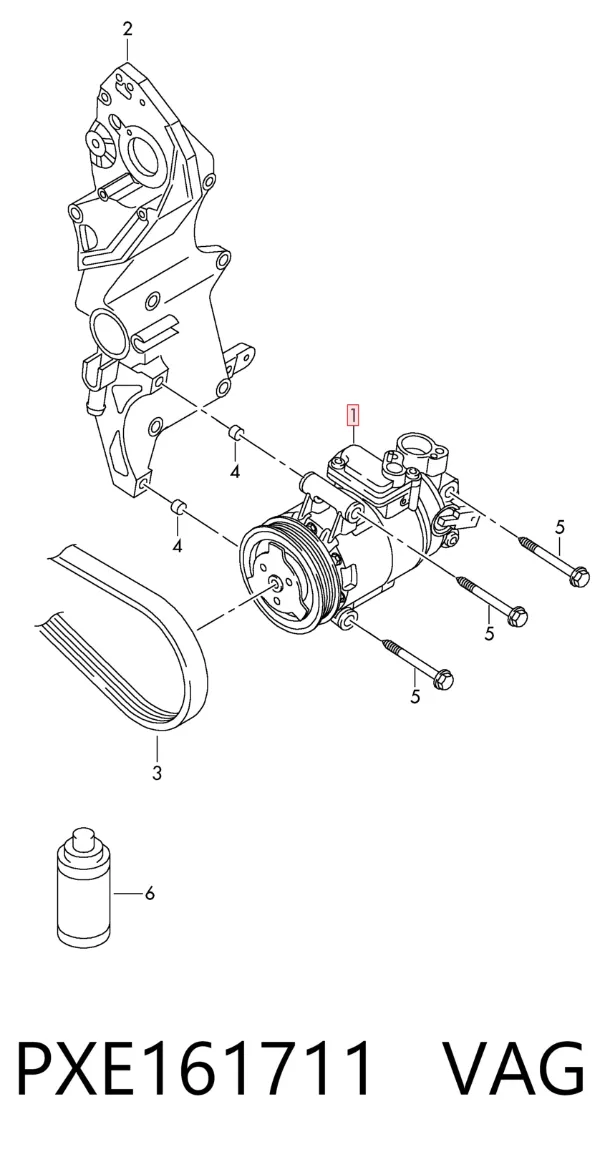 Compresor de aire acondicionado PXE161711 VAG