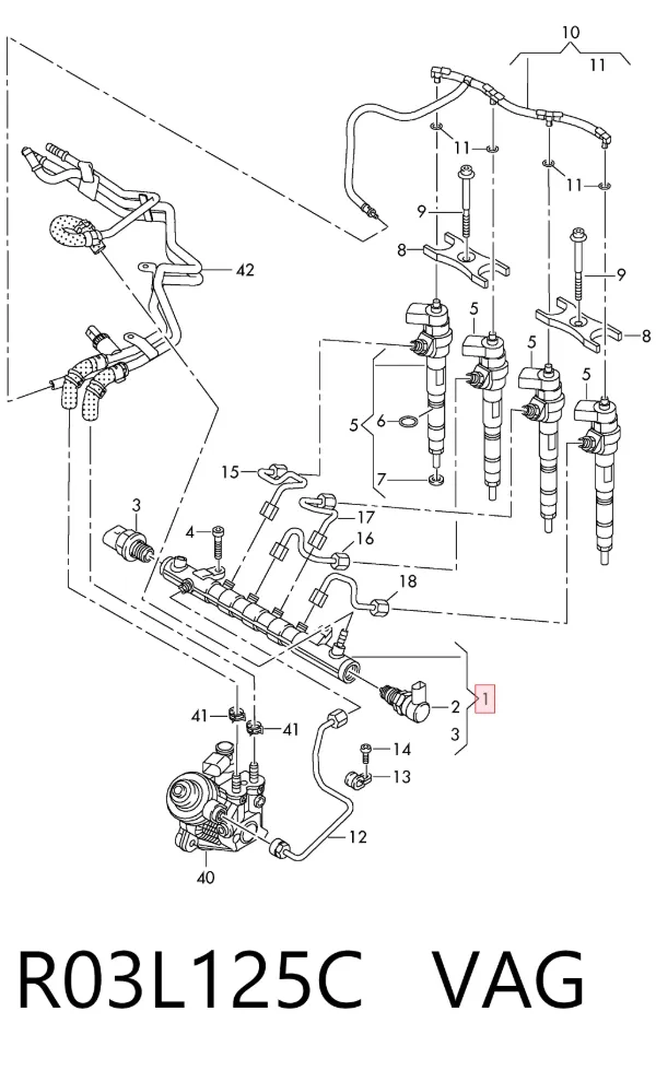 Rampa de combustible R03L125C VAG