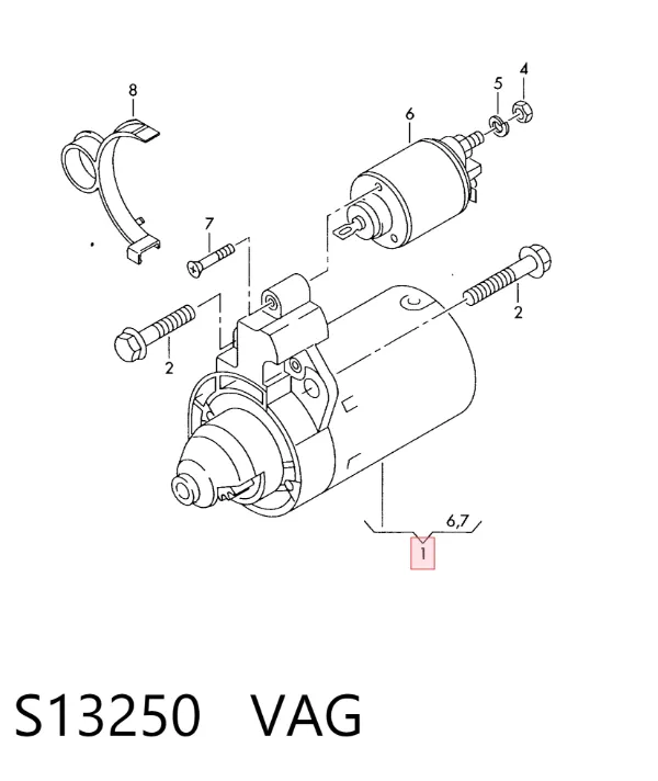 Motor de arranque S13250 VAG