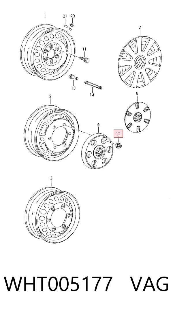 Tuercas de rueda WHT005177 VAG