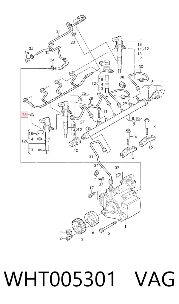 Kit de reparación del inyector WHT005301 VAG