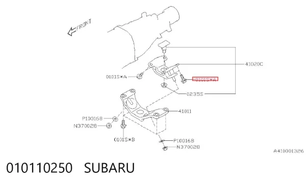 Perno del sistema de escape (silenciador) 010110250 Subaru