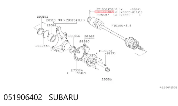  051906402 Subaru