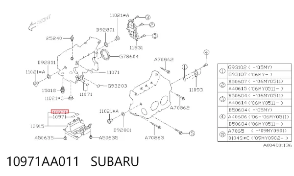  10971AA011 Subaru
