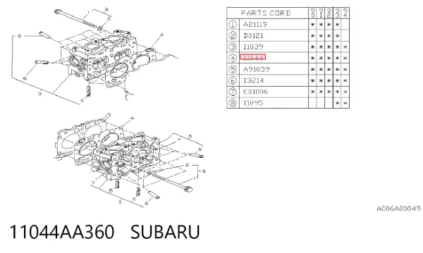 Junta de culata 11044AA360 Subaru