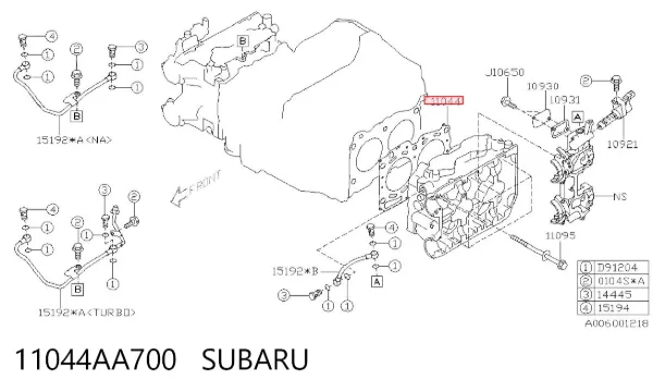 Junta de culata 11044AA700 Subaru
