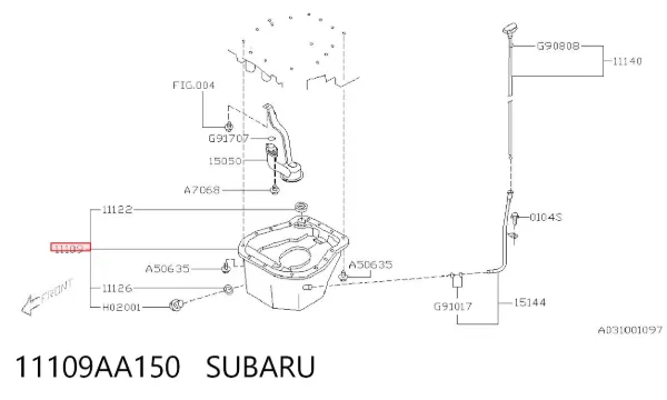 Cárter de aceite del motor 11109AA150 Subaru