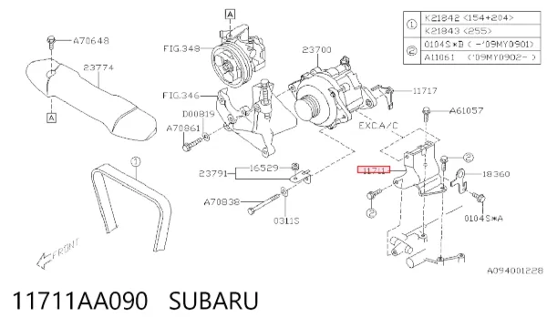 Soporte del alternador Subaru Legacy II
