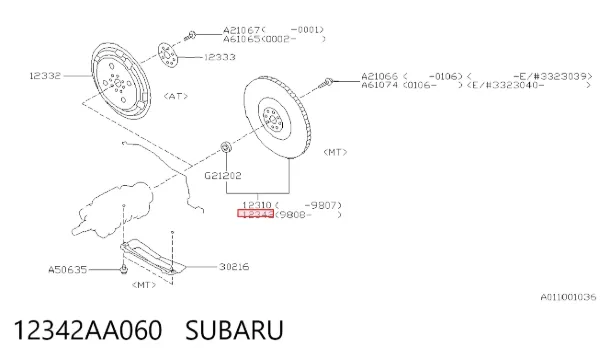 Volante motor 12342AA060 Subaru