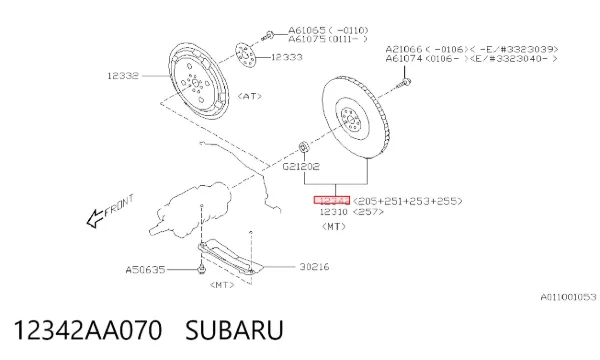 Volante motor 12342AA070 Subaru