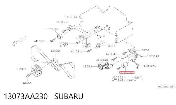 Polea correa distribución 13073AA230 Subaru