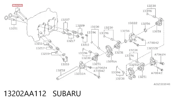 Válvula escape 13202AA112 Subaru