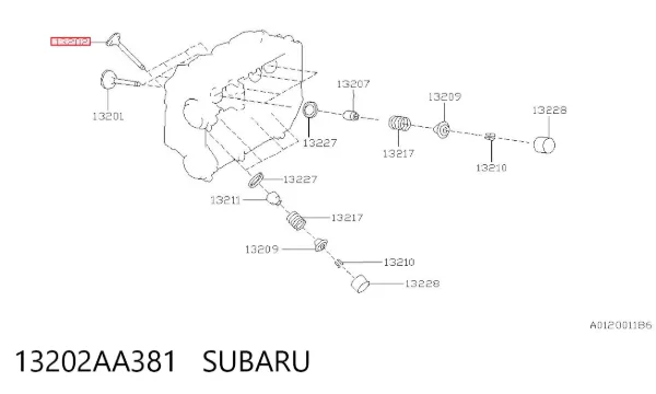 Válvula escape 13202AA381 Subaru