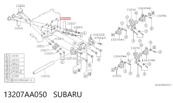 Retén de válvula de admisión 13207AA050 Subaru