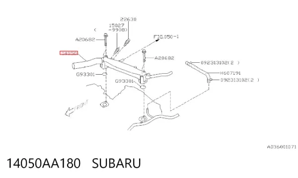 Manguera radiador 14050AA180 Subaru