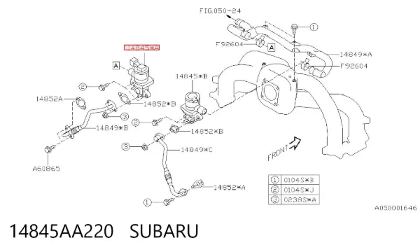 Válvula de aire secundario 14845AA220 Subaru