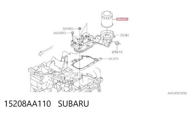 Filtro de aceite 15208AA110 Subaru