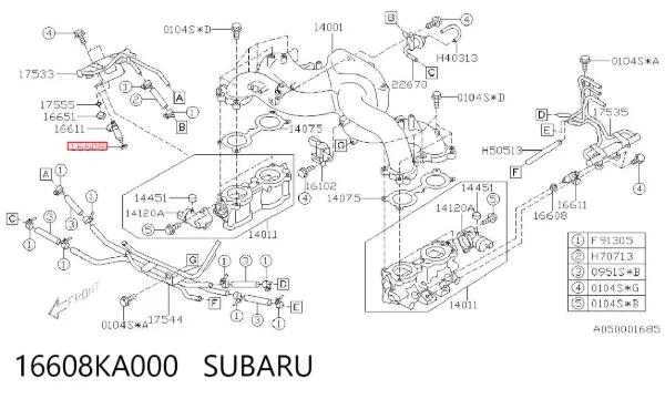 Junta de inyectores 16608KA000 Subaru