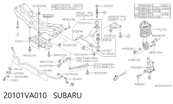 Puente delantero 20101VA010 Subaru
