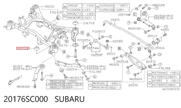 Silentblock trasero 20176SC000 Subaru