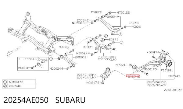 Buje de mangueta trasera 20254AE050 Subaru