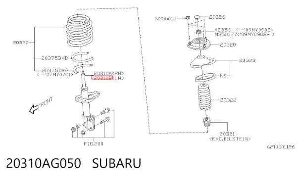 Amortiguador delantero izquierdo 20310AG050 Subaru