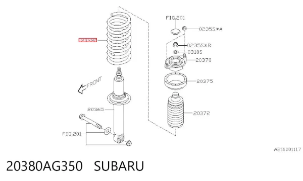 Muelle 20380AG350 Subaru