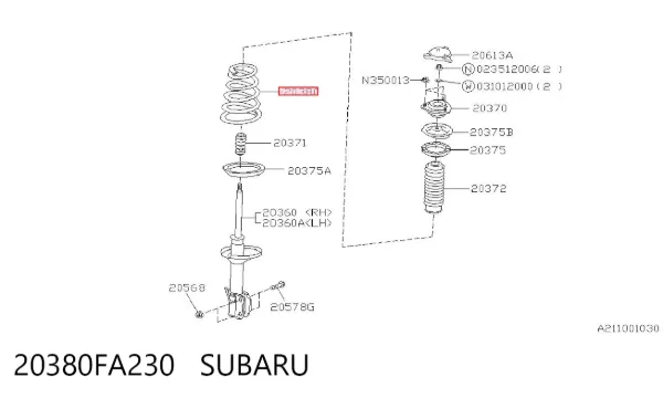Muelle 20380FA230 Subaru
