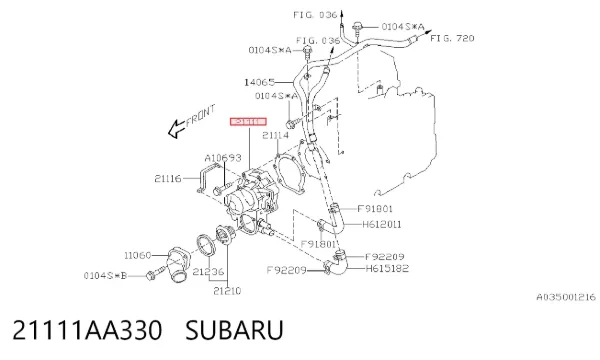 Bomba de agua 21111AA330 Subaru