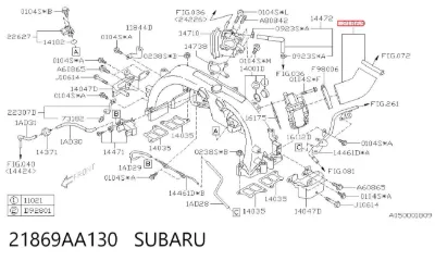 Tubo de admisión del cuerpo de mariposa SUBARU 21869AA130