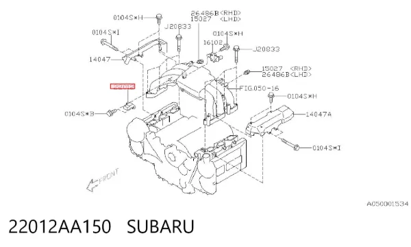 Sensor de presión del colector de admisión 22012AA150 Subaru