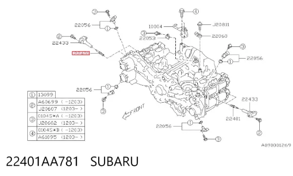 Bujía 22401AA781 Subaru