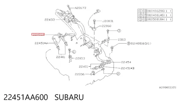 Cables de bujías 22451AA600 Subaru