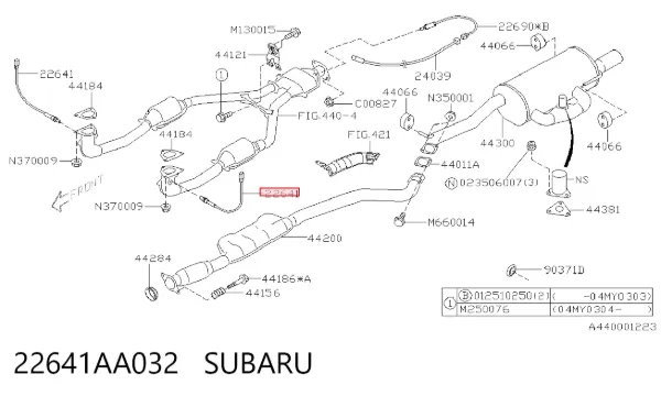 Sensor de oxígeno previo al catalizador 22641AA032 Subaru