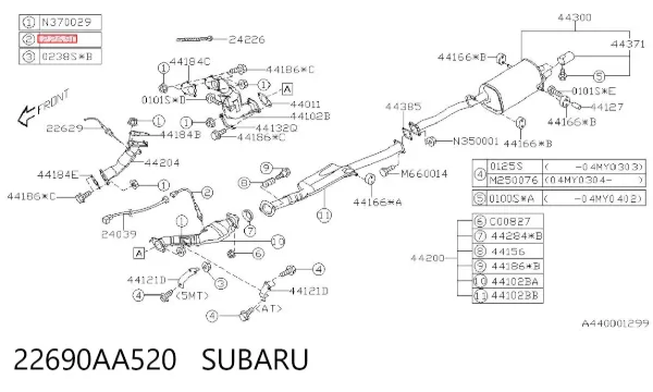 Sonda lambda 22690AA520 Subaru