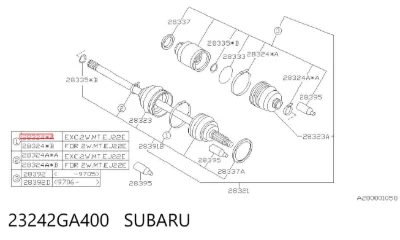 Abrazadera universal de fuelle de junta homocinética SUBARU 23242GA400