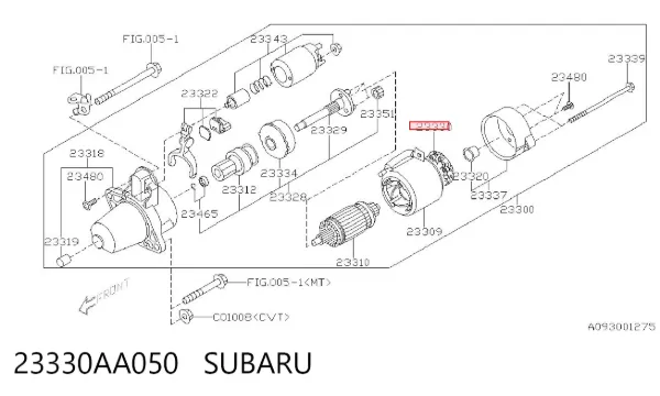 Escobilla de motor de arranque 23330AA050 Subaru