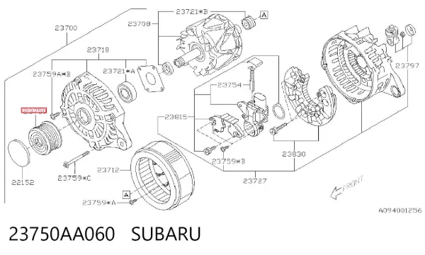 Polea alternador 23750AA060 Subaru