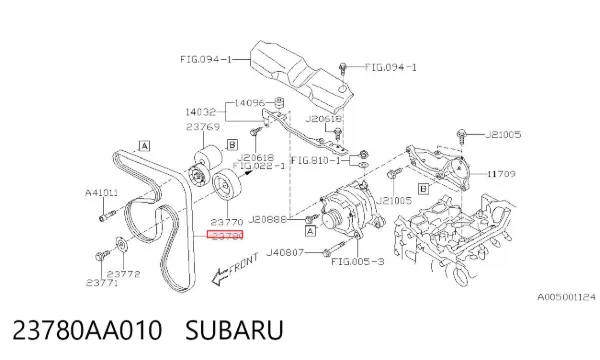 Correa de alternador 23780AA010 Subaru