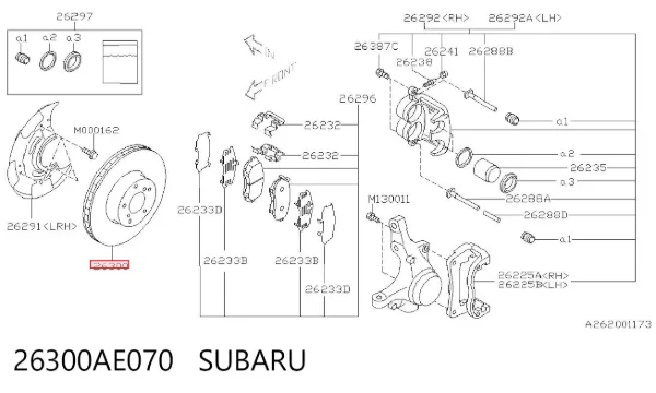 Disco de freno 26300AE070 Subaru