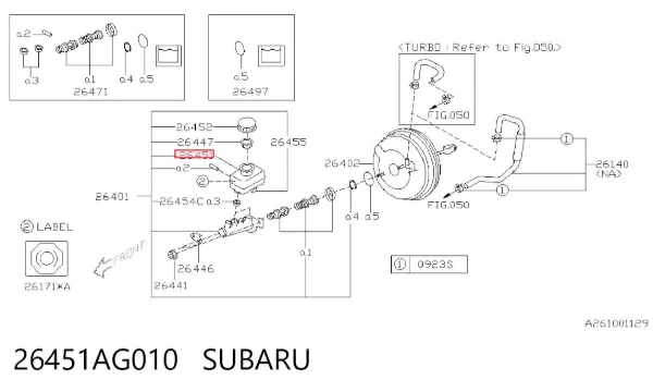 Depósito de líquido de frenos Subaru Outback III
