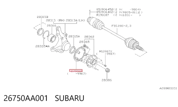 Anillo ABS 26750AA001 Subaru