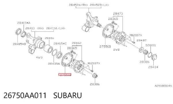 Anillo ABS 26750AA011 Subaru