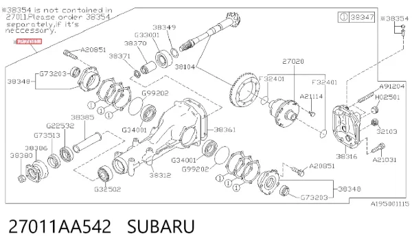 Grupo trasero 27011AA542 Subaru