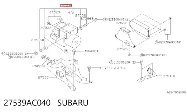 Módulo ABS 27539AC040 Subaru