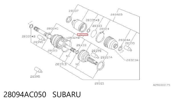 Junta homocinetica 28094AC050 Subaru